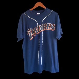 Vintage 90s San Diego Padres Tee MLB Baseball VTG Jersey Shirt Sprint Promo L